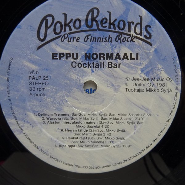 Eppu Normaali – Cocktail Bar  LP