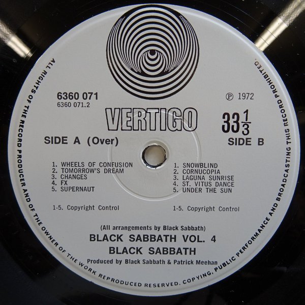 Black Sabbath – Black Sabbath Vol 4  LP
