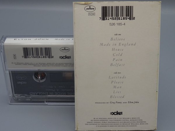 Elton John ‎– Made In England  C-kasetti