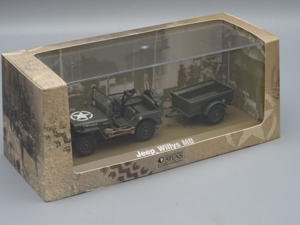 Jeep Willys MB -leikkiauto + kärri