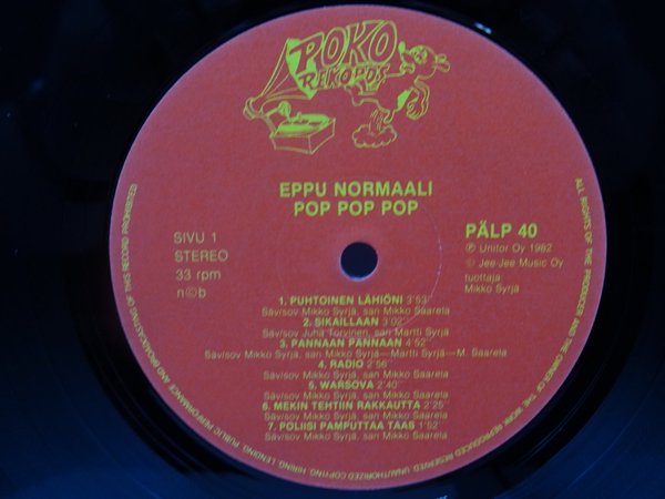 Eppu Normaali ‎– Pop Pop Pop Lp