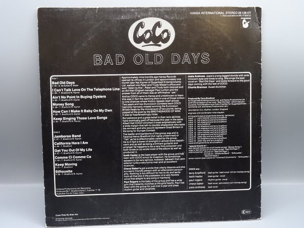 Coco – Bad Old Days LP