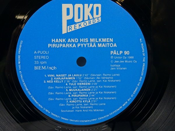 Hank And His Milkmen ‎– Piruparka Pyytää Maitoa LP