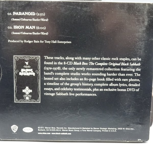 Paranoid / Iron Man CD Single Black Sabbath