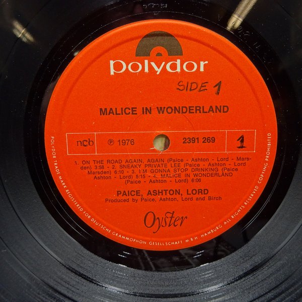 Paice Ashton Lord – Malice In Wonderland LP