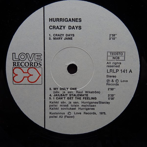 Hurriganes – Crazy Days LP